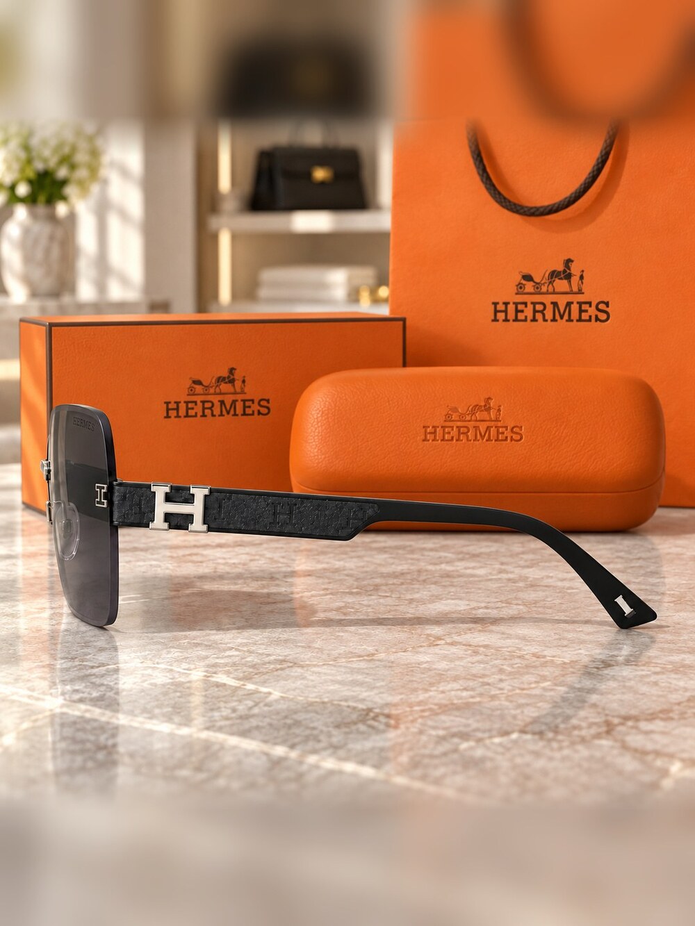 Hermes Rimless Silver H Sunglasses - Picture 3 of 6